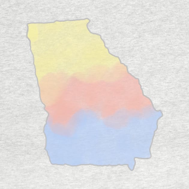 Yellow Blue Pink Watercolor Georgia by JuliesDesigns